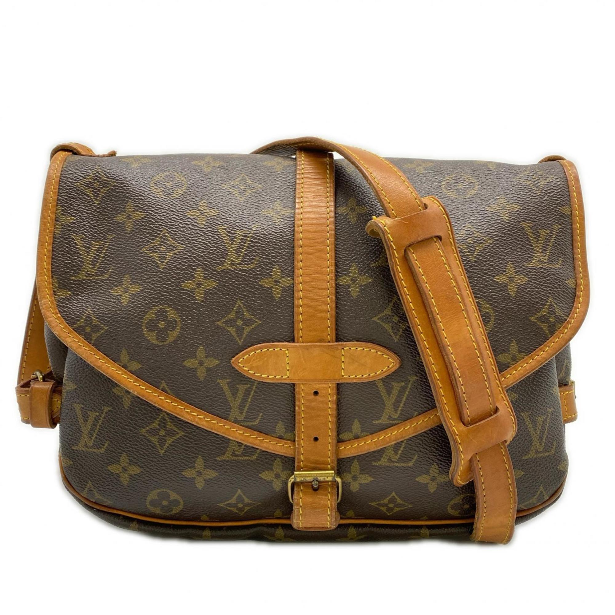 Louis Vuitton Monogram Saumur 30 M42256 Shoulder Bag In Brown Coated Canvas A...
